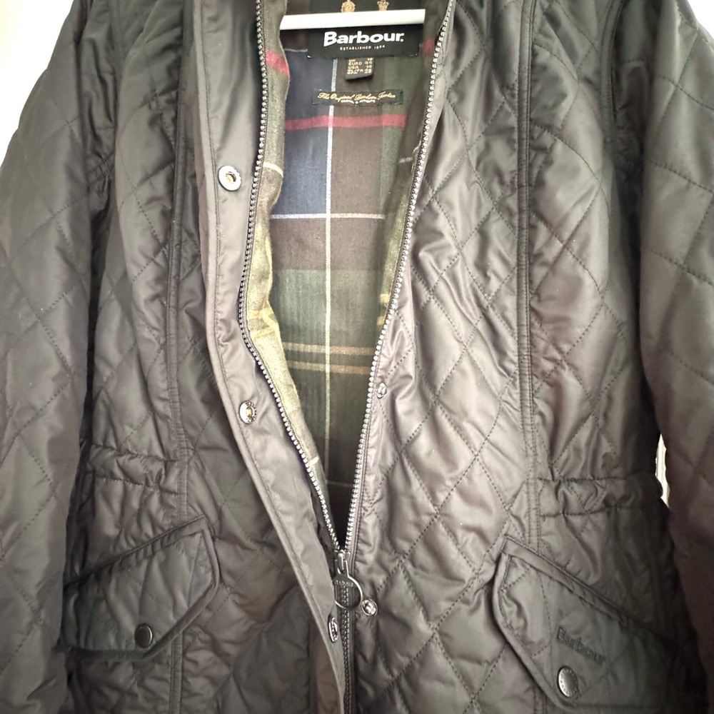 Barbour Women's Millfire Quilted Utility Jacket-Black with Detachable Hood US 14 - Picture 8 of 16